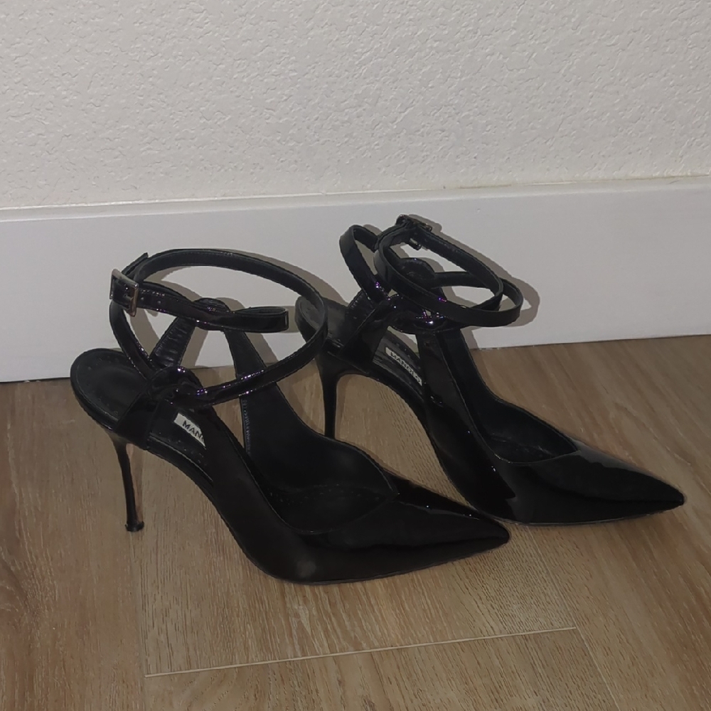 Manolo Blahnik Black Strappy Heels